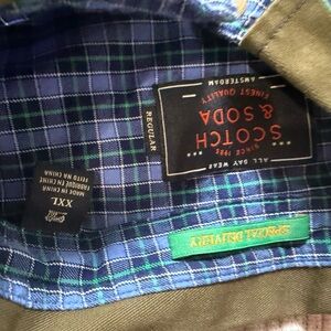 Scotch & Soda Blue and Green Checkered Shirt